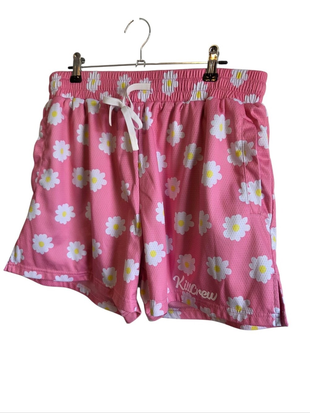 Kill Crew Unisex Pink White Daisy Athletic Logo Shorts Size 3X ~ Pre-Owned - Picture 3 of 8